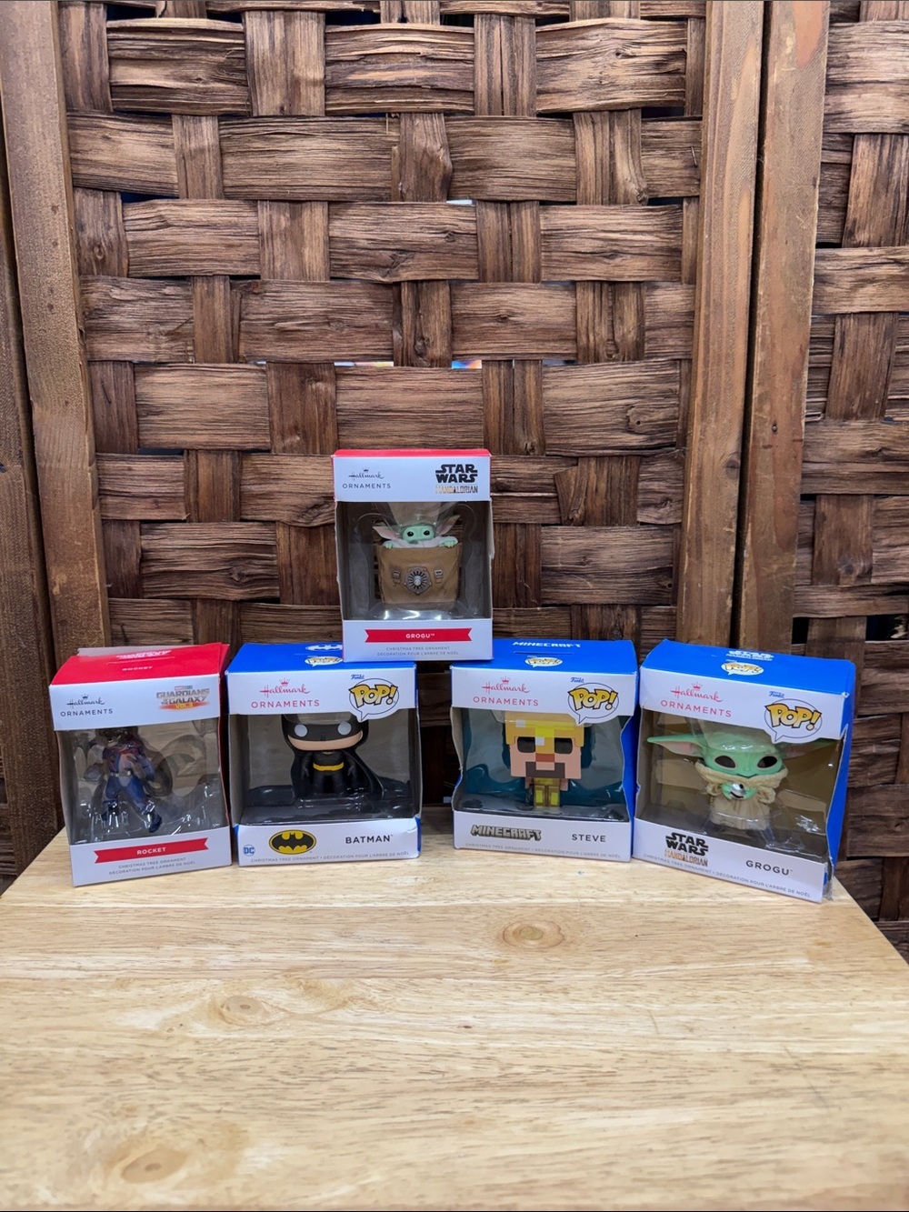 Hallmark Ornaments - Brown, Blue, Red, White Packaging